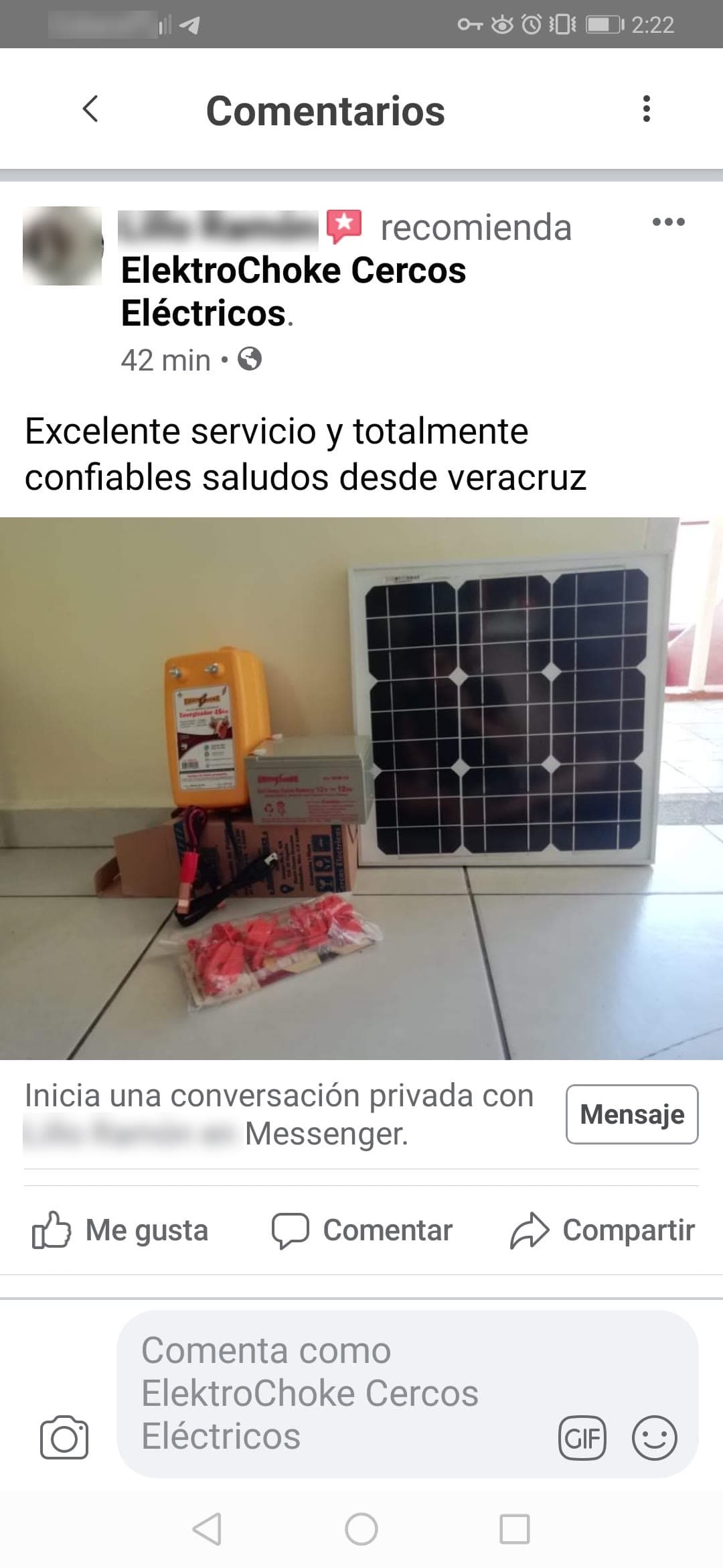 Entrega o instalación compartida 1 de equipo ElektroChoke