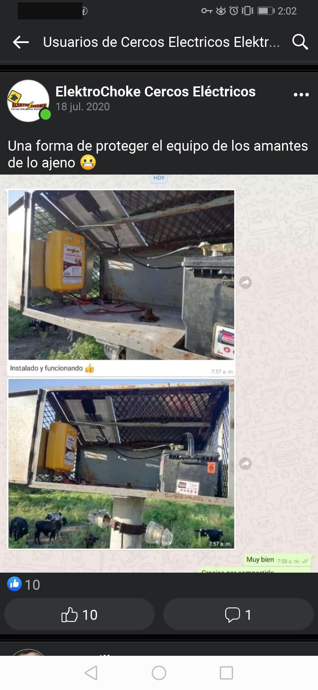 Entrega o instalación compartida 28 de equipo ElektroChoke